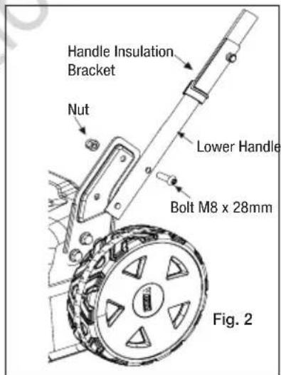 Victa 2692035 - Attaching the lower handle (18Inch Lawn Mower Models) - 1