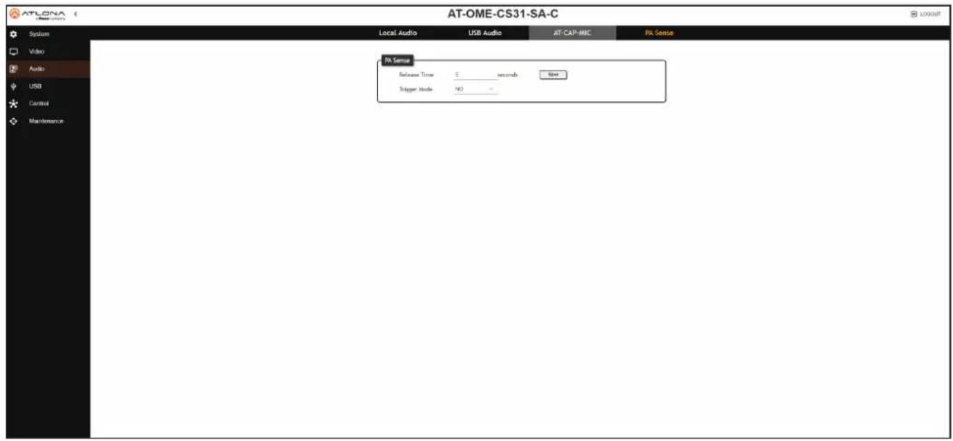 AT-OME-CS31-SA-C Local Audio USB Audio AT-CAP-MIC PI Sensor PA Sensor Balance Time 0 seconds New Trigger Mode NO -