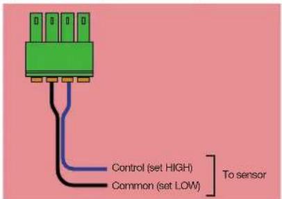 Control (set HIGH) Common (set LOW) To sensor