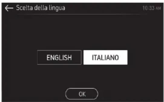 Scelta della lingua 10:33 AM ENGLISH ITALIANO OK