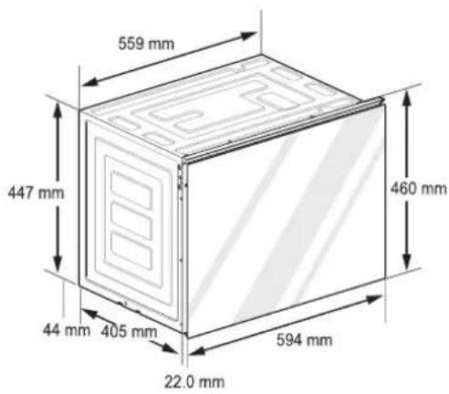 559 mm 447 mm 460 mm 44 mm 405 mm 594 mm 22.0 mm