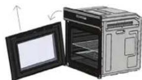 OMEGA OBOS6010AMR - How to Remove the Oven Door - 3