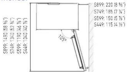 Fhiaba KS7490FW3 - Depth with door (without panel) - 4
