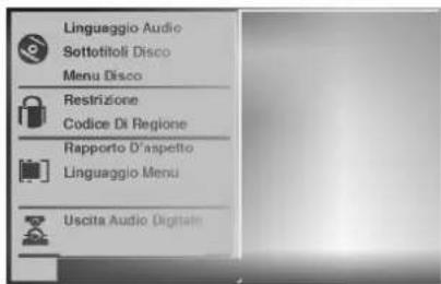 Linguaggio Audio Sottotitoli Disco Menu Disco Restrizione Codice Di Regione Rapporto D'aspetto Linguaggio Menu Uscita Audio Digital