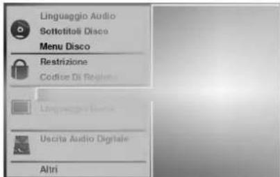 Linguaggio Audio Sottotitoli Disco Menu Disco Restrizione Codice Di Reglione Linguaggio Audio Uscrita Audio Digitale Altri