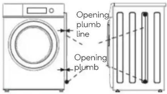 Opening plumb line Opening plumb