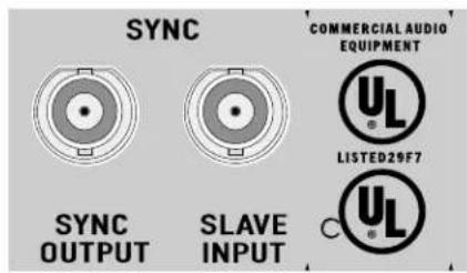 SYNC SYNC OUTPUT SLAVE INPUT COMMERCIAL AUDIO EQUIPMENT UL LISTED29F7 UL