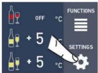 OFF °C + 5 °C + 5 °C FUNCTIONS SETTINGS