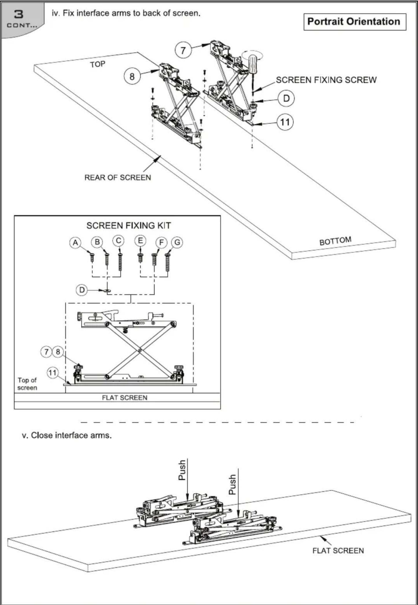 B-Tech BT9909 - Fix interface arms to back of screen - 5