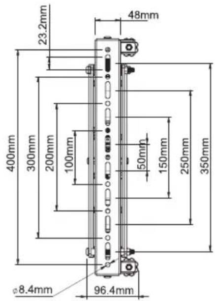 48mm 23.2mm 400mm 300mm 200mm 100mm 50mm 150mm 250mm 350mm φ8.4mm 96.4mm