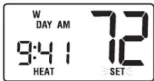 W DAY AM 9:41 HEAT 72 SET