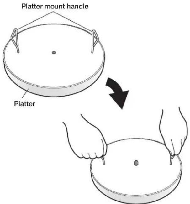 Platter mount handle Platter