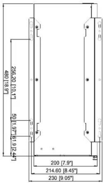256.20 [10.1" 480 [18.9" 50 [1.97" 6.1 9 [2.4" 200 [7.9" 214.60 [8.45" 230 [9.05"