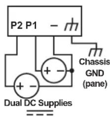 P2 P1 Chassis GND (pane) Dual DC Supplies
