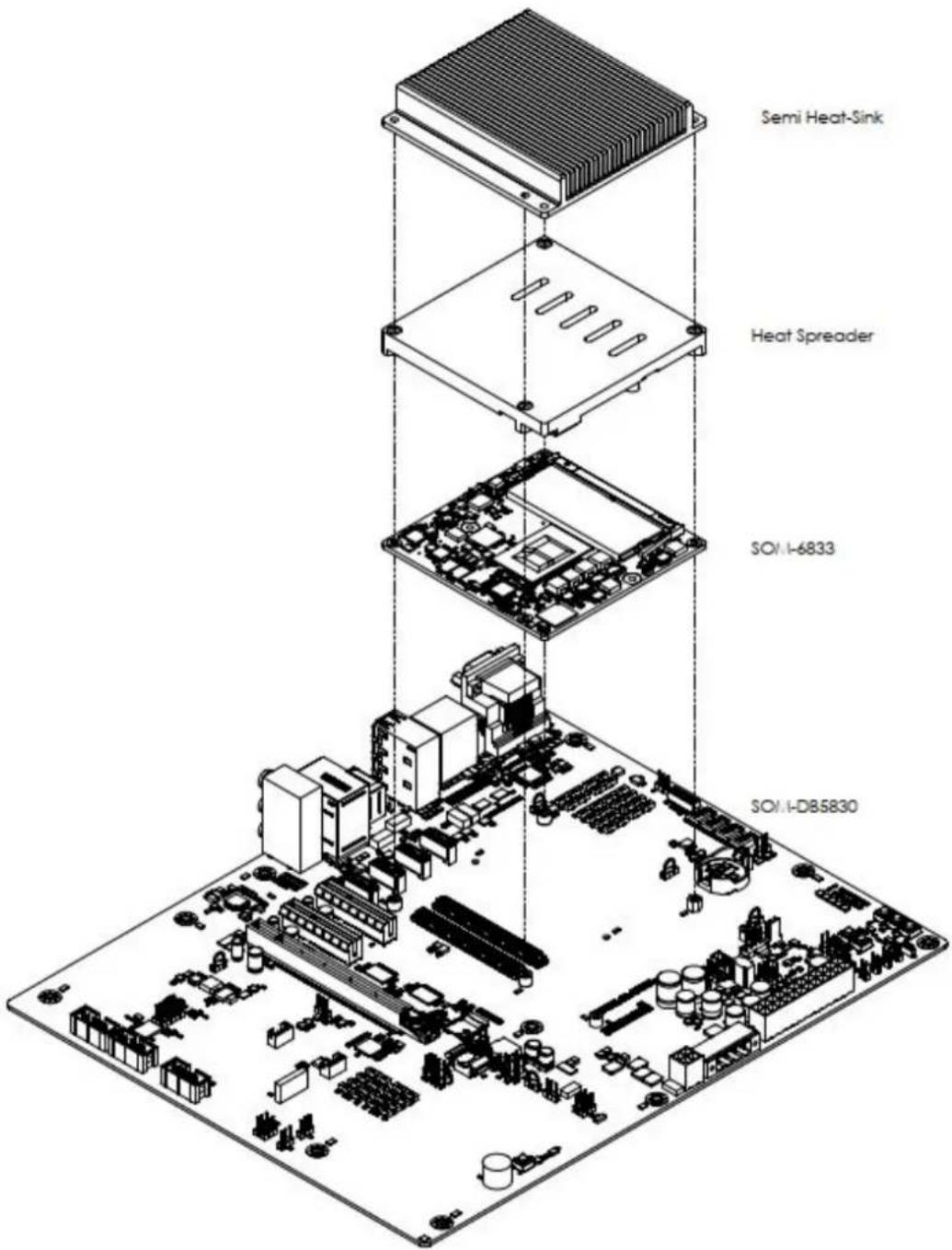 Advantech SOM-6833N8-S8A1 - Assembly Diagram - 1