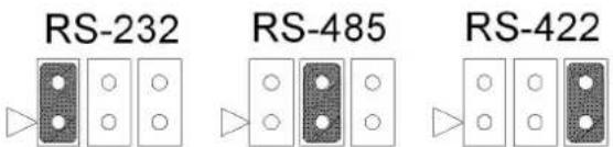Advantech PCIE-1612C-AE - RS-232/422/485 Selection ((for PCIE-1602B/1602C/1612B/1612C/1622A/1622B/1622C) - 1