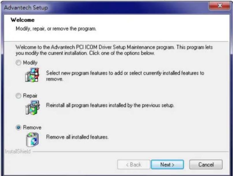 Advantech PCIE-1612C-AE - Driver Uninstall - 2