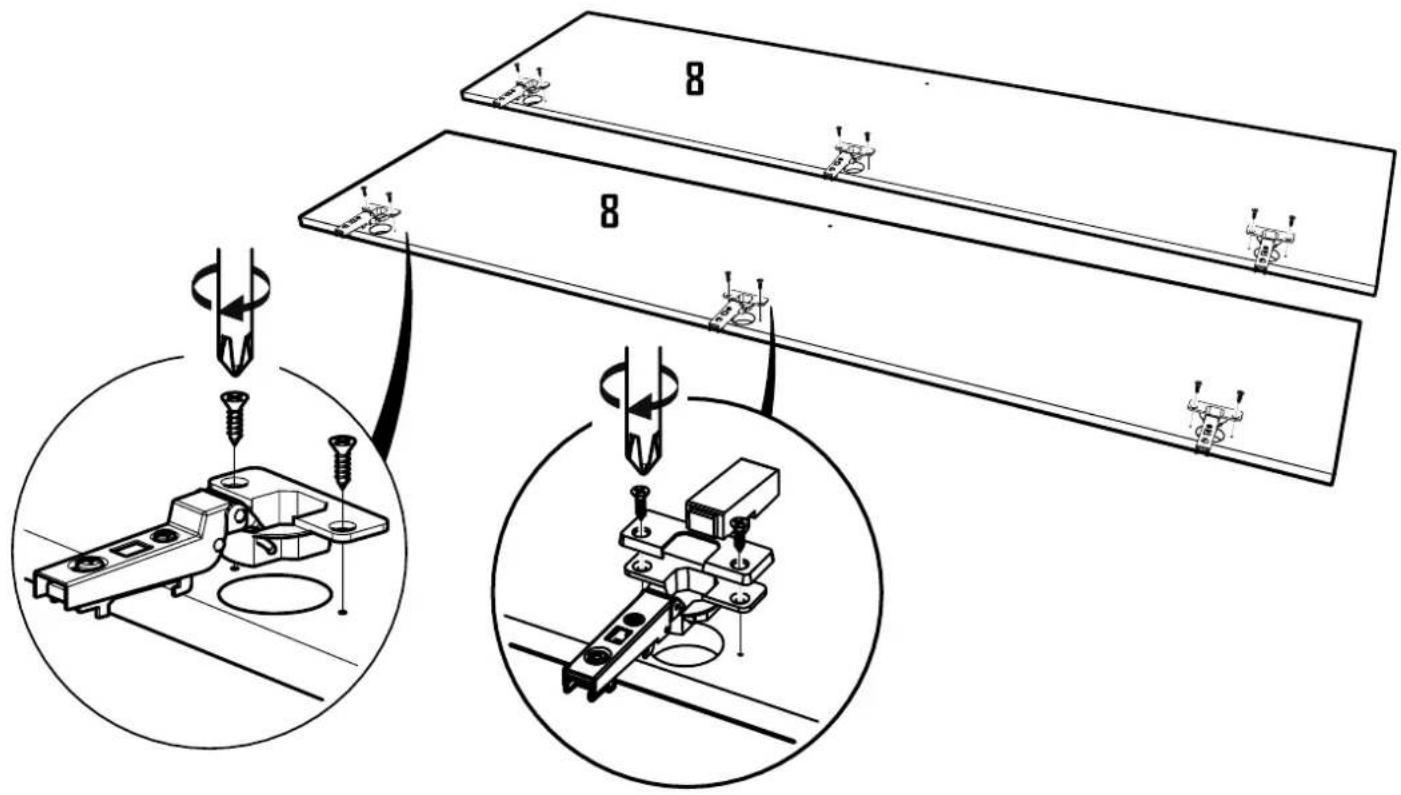 Technical diagram showing assembly steps with numbered components and mechanical assembly views