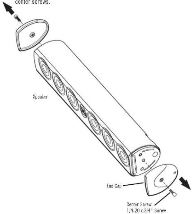 center screws. Speaker End Cap Center Screw 1/4-20 x 3/4" Screw