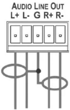 AUDIO LINE OUT L+ L- G R+ R-