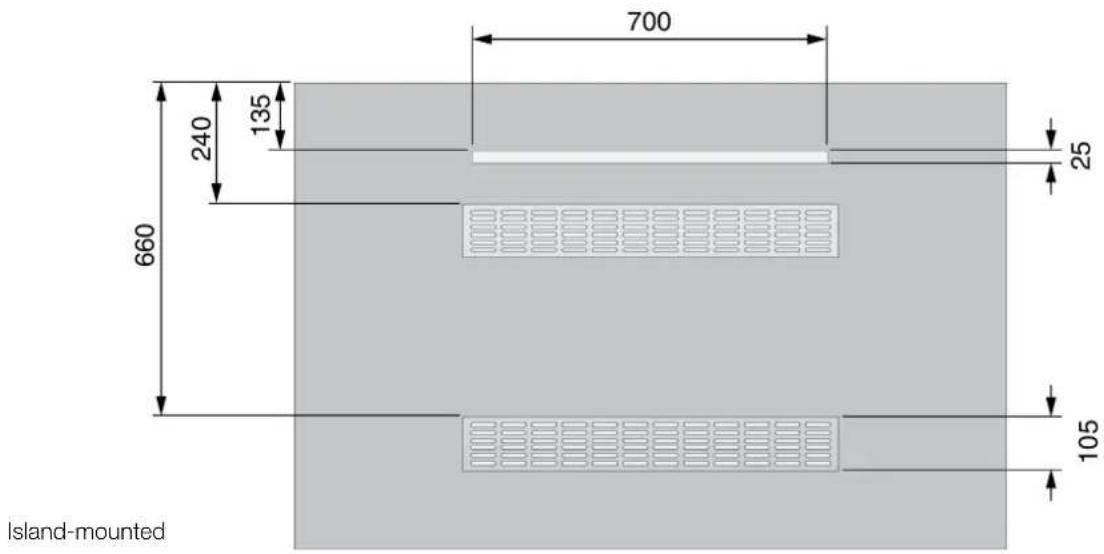 700 240 135 660 25 105 Island-mounted