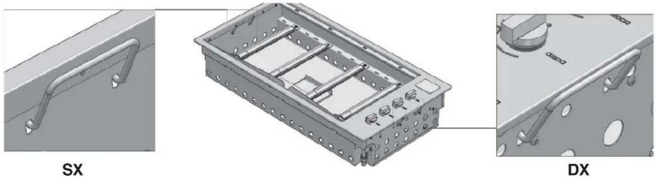 Artusi ABBQ3MB - TO FACILITATE INSERTION IN THE CABINET, THE PRODUCT HAS SPECIFIC LIFTING HANDLES (SEE FIGURE BELOW) - 1