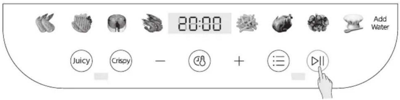 20:00 Juicy Crispy - + ≡ ▷∥ Add Water
