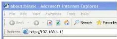 about:blank - Microsoft Internet Explorer File Edit View Favorites Tools Help Back Search Favorites Address http://192.168.1.1/