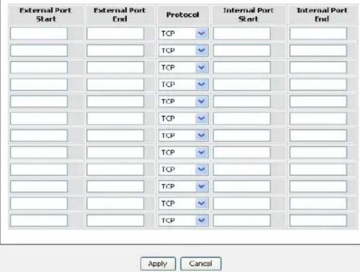 External Port Start External Port End Protocol Internal Port Start Internal Port End TCP TCP TCP TCP TCP TCP TCP TCP TCP TCP TCP TCP TCP TCP TCP TCP TCP TCP TCP TCP TCP TCP TCP TCP TCP TCP TCP TCP TCP TCP TCP TCP TCP TCP TCP TCP TCP TCP TCP TCP TCP TCP TCP TCP TCP TCP TCP TCP TCP TCP TCP