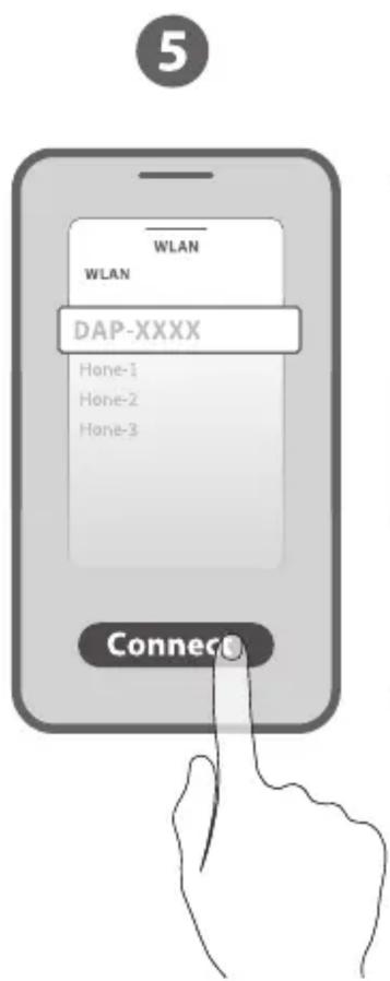 5 WLAN WLAN DAP-XXXX Home-1 Home-2 Home-3 Connect
