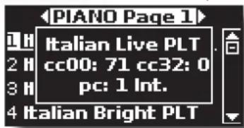 PIANO Page 1 Italian Live PLT cc00: 71 cc32: 0 pc: 1 Int. Italian Bright PLT