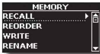 MEMORY RECALL REORDER WRITE RENAME