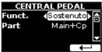CENTRAL PEDAL Funct. Sostenuto Part Main+Cp