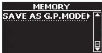 MEMORY SAVE AS G.P.MODE