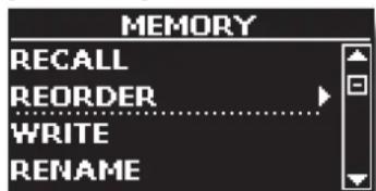 MEMORY RECALL REORDER WRITE RENAME