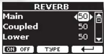 REVERB Main 50 Coupled 50 Lower 50 ON OFF TYPE