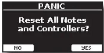 PANIC Reset All Notes and Controllers? NO YES