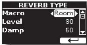 REVERB TYPE Macro Room Level 30 Damp 60