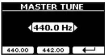 MASTER TUNE 440.0 Hz 440.00 442.00 ←