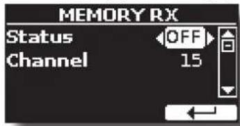 MEMORY RX Status OFF Channel 15