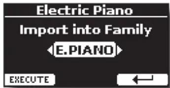 Electric Piano Import into Family ←E.PIANO→ EXECUTE ←