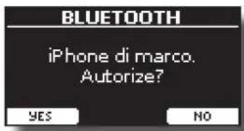 BLUETOOTH iPhone di marco. Autorize? YES NO