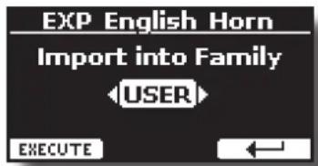 EXP English Horn Import into Family USER EXECUTE