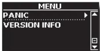 MENU PANIC VERSION INFO