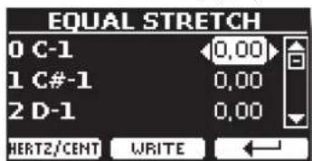 EQUAL STRETCH 0 C-1 0,00 1 C#-1 0,00 2 D-1 0,00 HERTZ/CENT WRITE