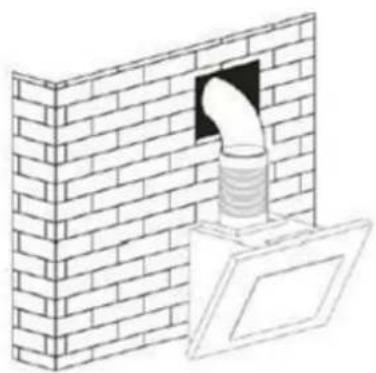 Illustration of a brick wall with a pipe opening and a separate open door (no text or symbols)