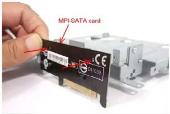 AOPEN DE965 - 3-2-2. Insert the MPI-SATA card into HDD - 1