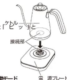 Yamazen NEKM-C1281 - (電源プレートにケトルをセットする) - 1