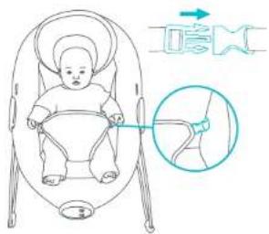 Diagram illustrating infant seating posture with magnified view of hand positioning and Chinese text labels