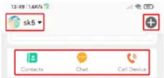 13:49 1.6K/s sk5 Contacts Chat Call Device